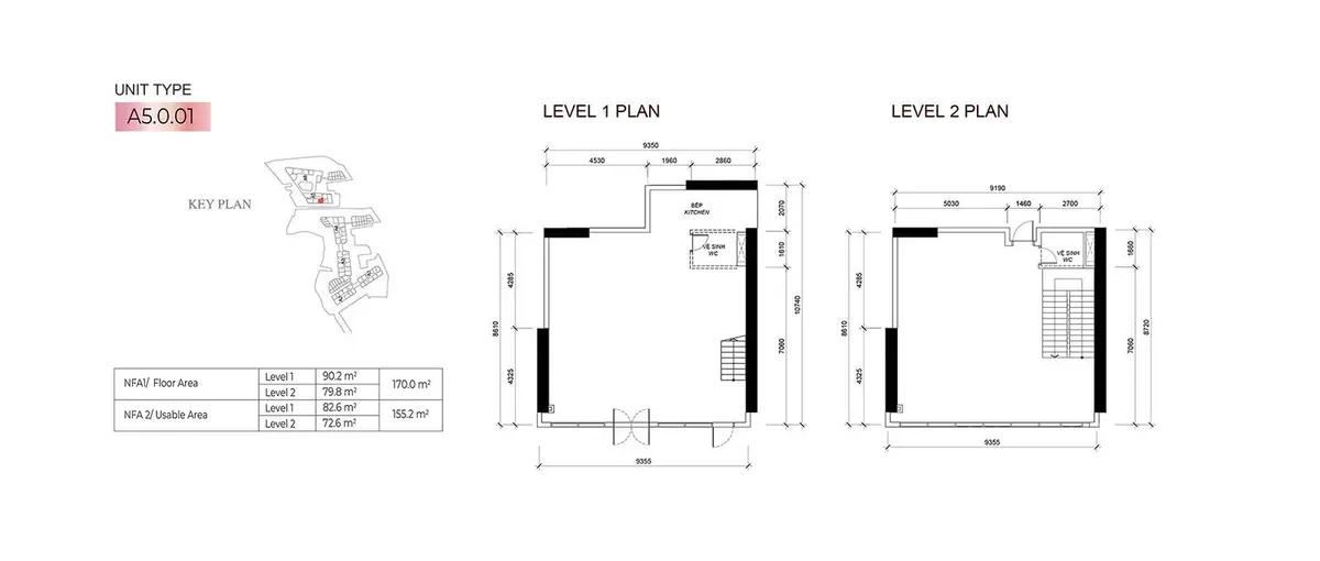 Mặt bằng thiết kế shophouse cửa hàng 2 tầng tại dự án Eaton Park